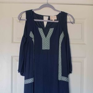 Skies are Blue Shaolin Crepe Cold Shoulder Dress